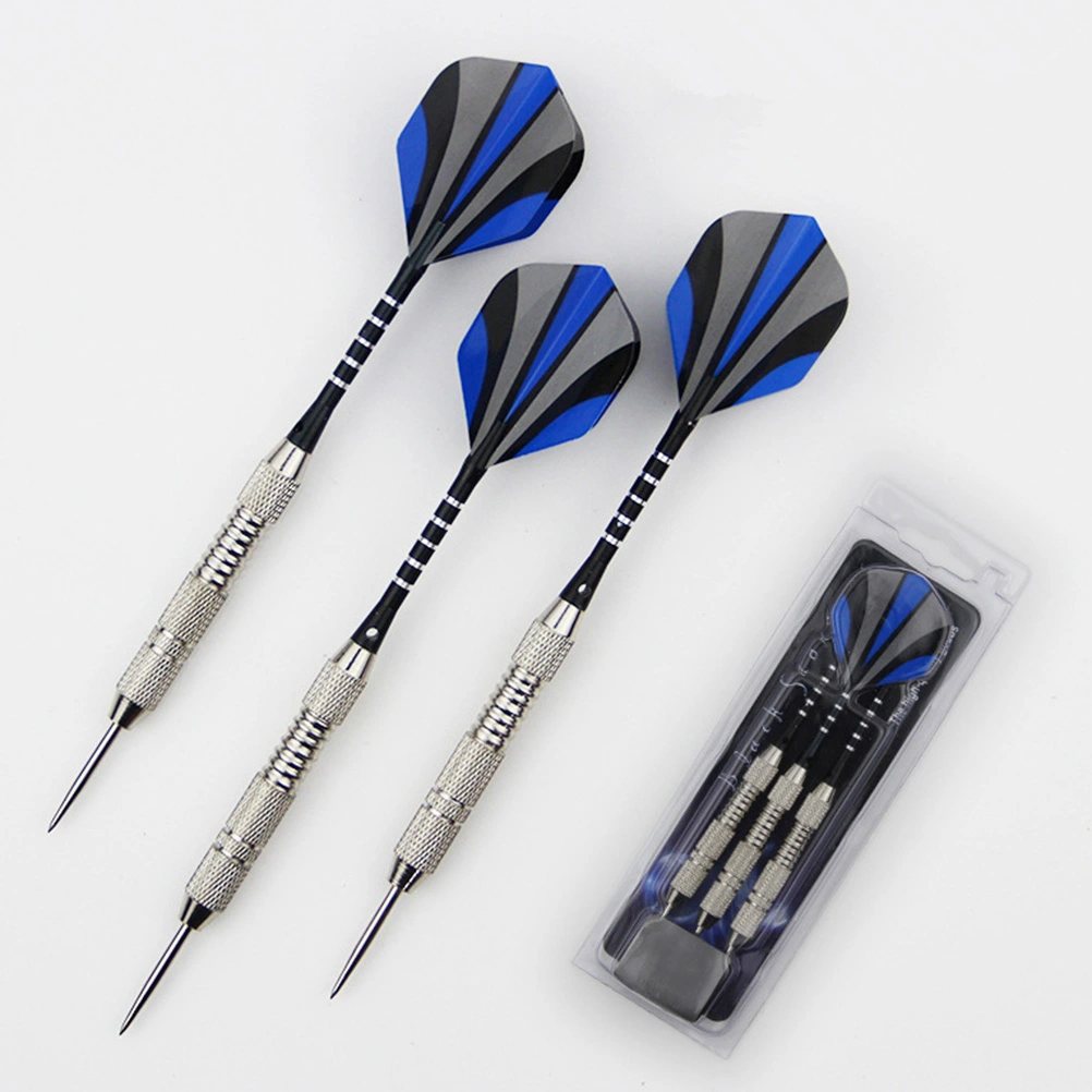 3Pcs Stainless Steel Darts Set Professional Stainless Needle Tipped Dart for Dartboard Aluminum Shafts Standard Flights Silver Metal Barrels and Pro Dart Sharpener