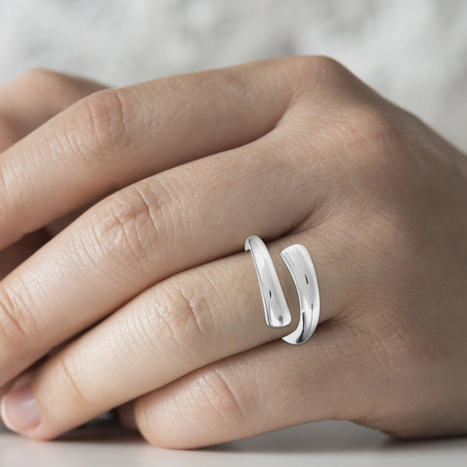 2Pcs Adjustable Open Rings Women Open Rings Fashion Finger Rings Silver Rings