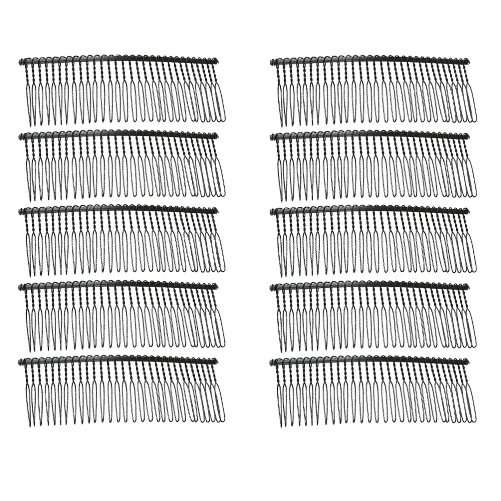 10pcs Teeth Hair Clip Combs Iron Wire Hair Combs Bridal Wedding Veil Combs