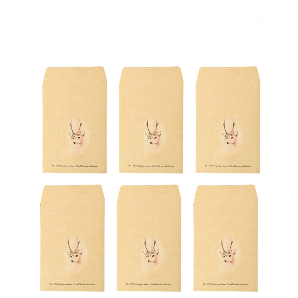 10Pcs Retro Colored Painting Envelopes Kraft Paper Envelopes for Multipurpose Storage Envelopes (White Deer Pattern)