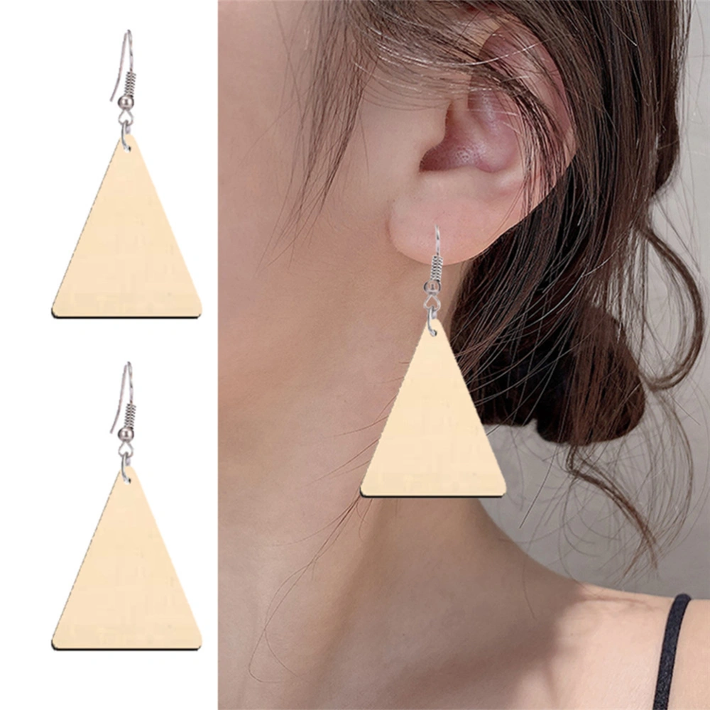 50pcs Triangle Design Earrings Wooden Eardrop Ear Accessories Casual Jewelry Party Ear Ornament for Women Girls