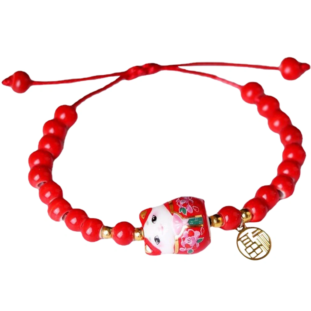 Fortune Cat Bracelet Women Girls Bracelet Adjustable Red String Bracelet Jewelry