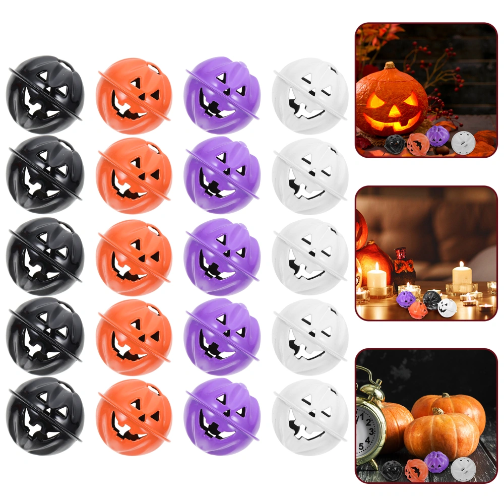 40pcs Halloween Pumpkin Bells Halloween Decorations Party Favors Bells Ornament