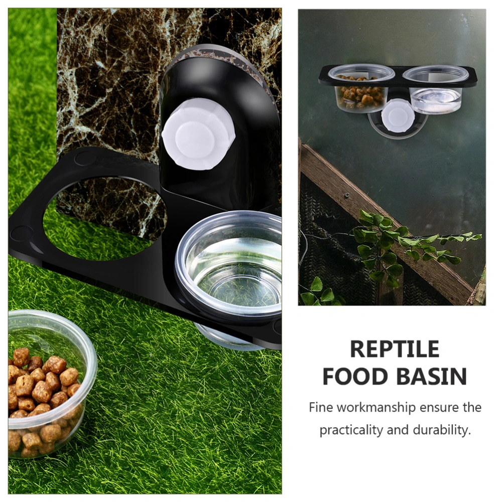 2Pcs Reptile Feeders Lizard Food Double Container Crawling Pet Feeding Tool