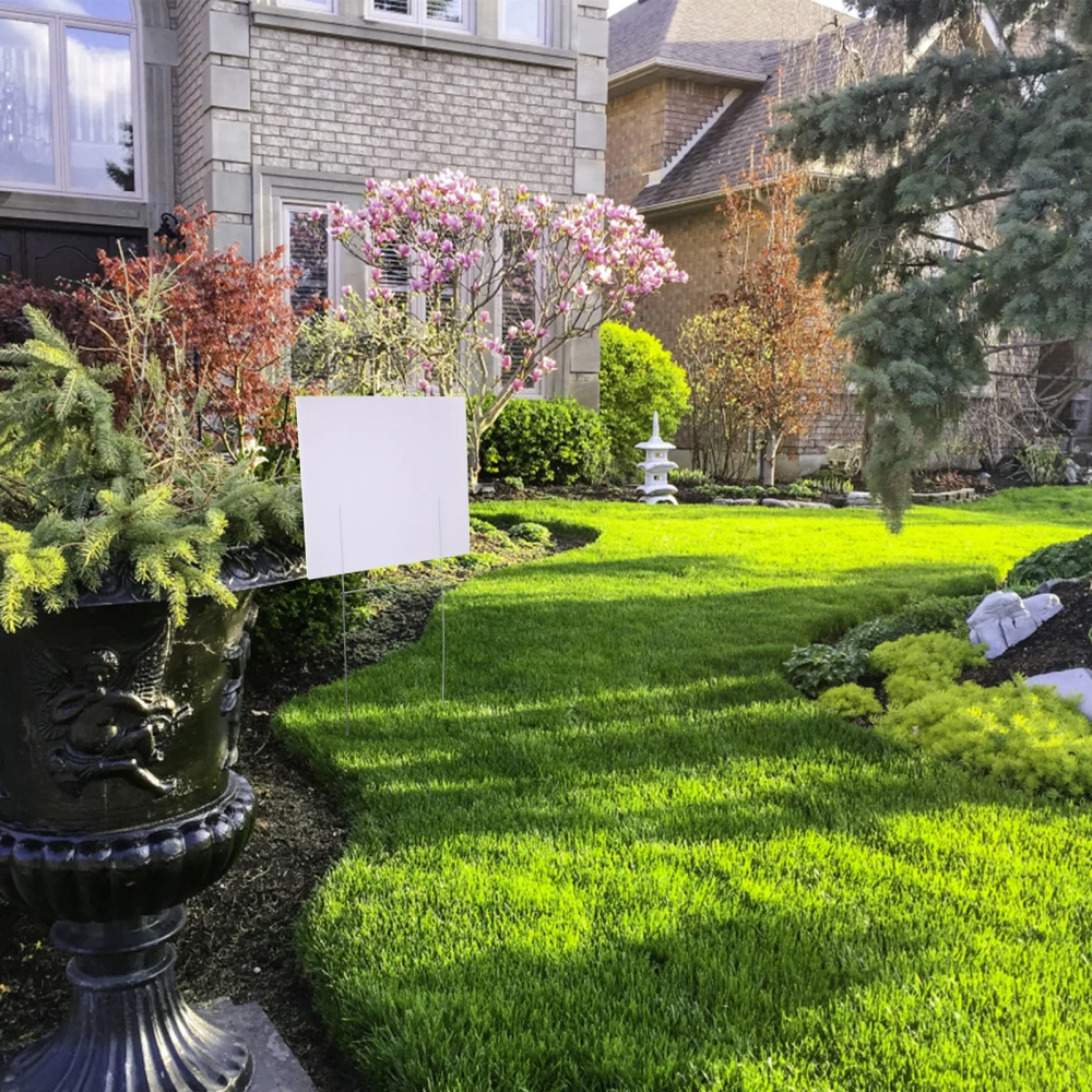 4 Sets Blank Yard Garden Signs Blank Ground Sign Empty Lawn Signs with Stakes