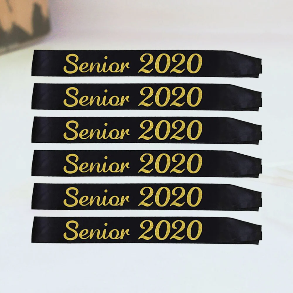 6pcs 2020 Graduation Shoulder Strap Creative Party Etiquette Belt Sash Senior 2020 Decor Sash for Party