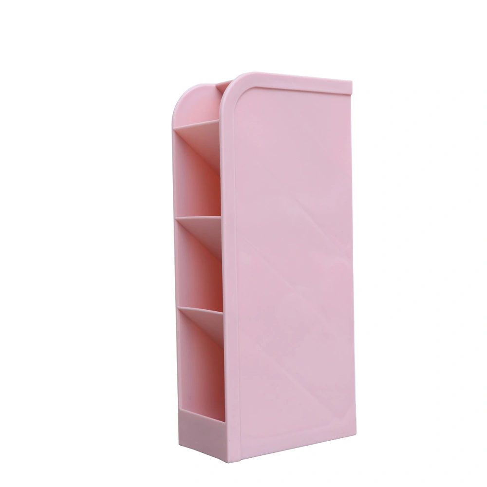 Diagonal Pen Holder Office Desktop Storage Box Desk Stationery Barrel Rack Makeup Brush Holders (Small Pink)