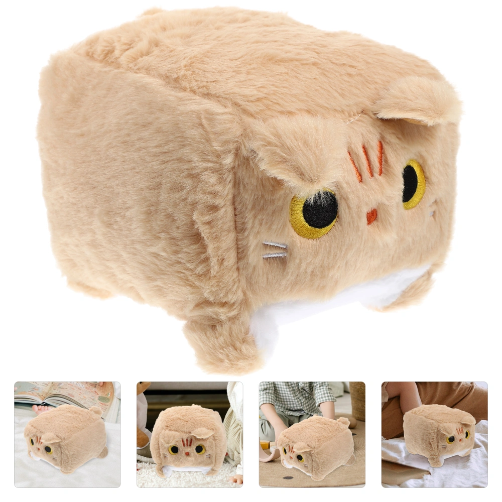 Cartoon Cat Fluffy Doll Plush Animal Doll Adorable Stuffed Cat Kids Accompany Doll