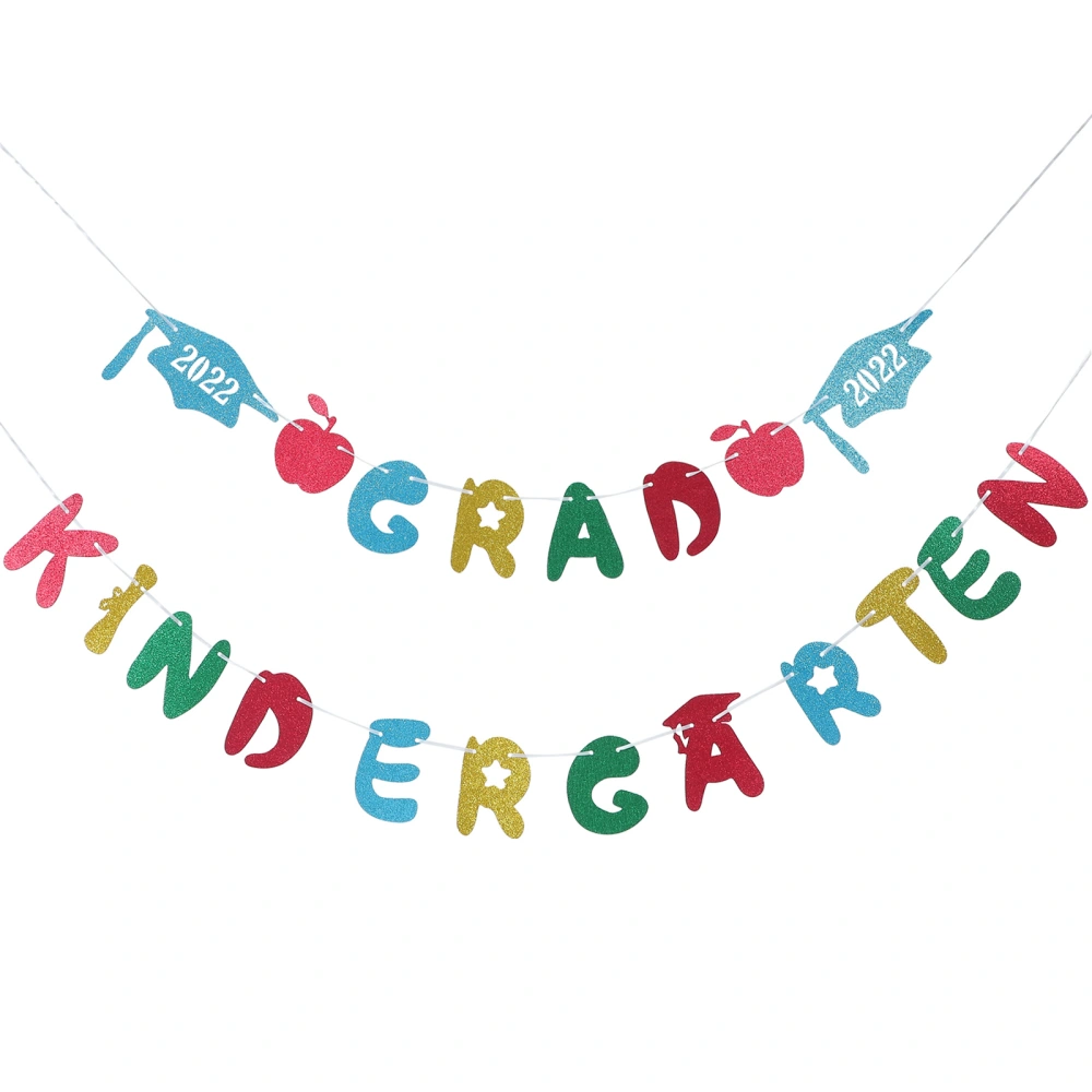 1 Set Kindergarten Grad Banner Preschool Kids Grad Party Banner Hanging Decor