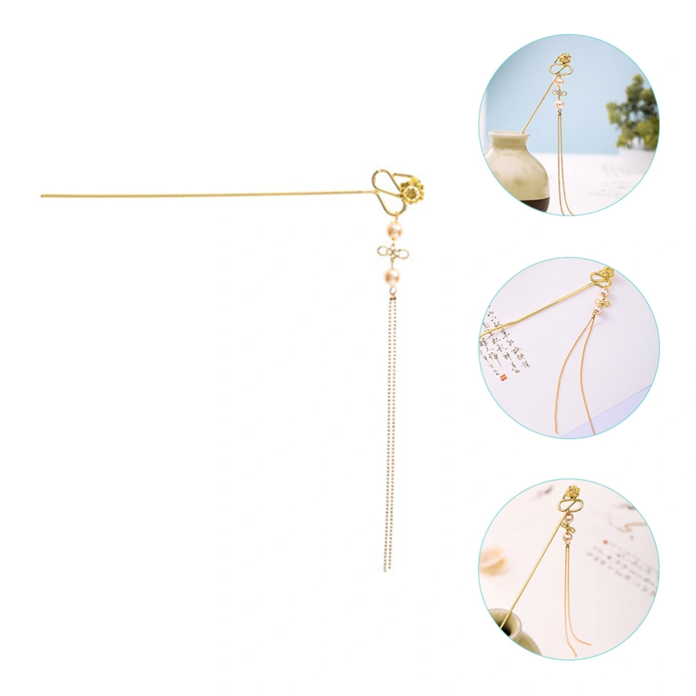 Flower Pearl Chinese Hairpin Flower Chinese Hair Stick Flower Tassel Hair Stick