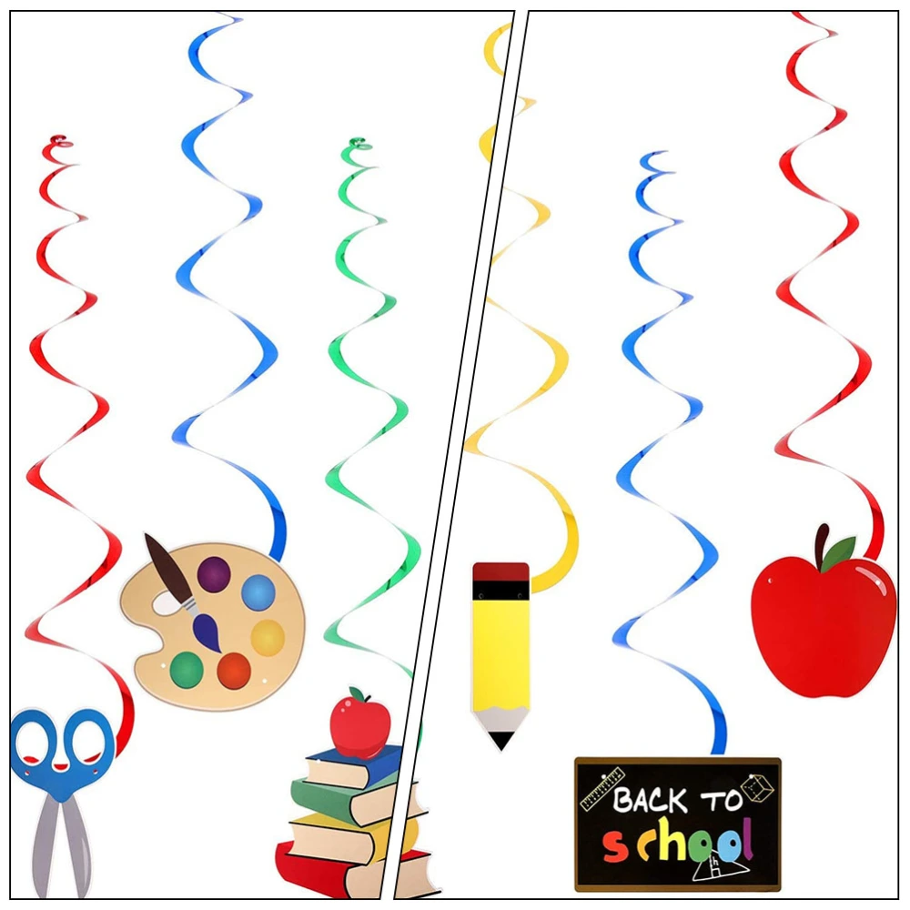 9Pcs Back-to-school Season Banners Classroom Hanging Banners (Assorted Color)