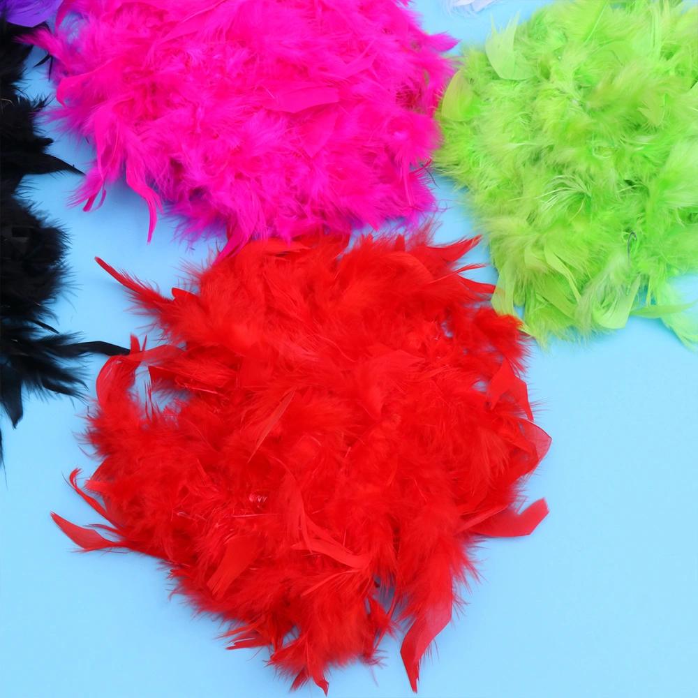 9 PCs 40g Colorful Feather Boas DIY Material Fringe Trim for Crafts Party Bulk Favor Supplies (Red + Black + Rose Red + Yellow + Pink + Green + White + Dark Purple+ Blue)