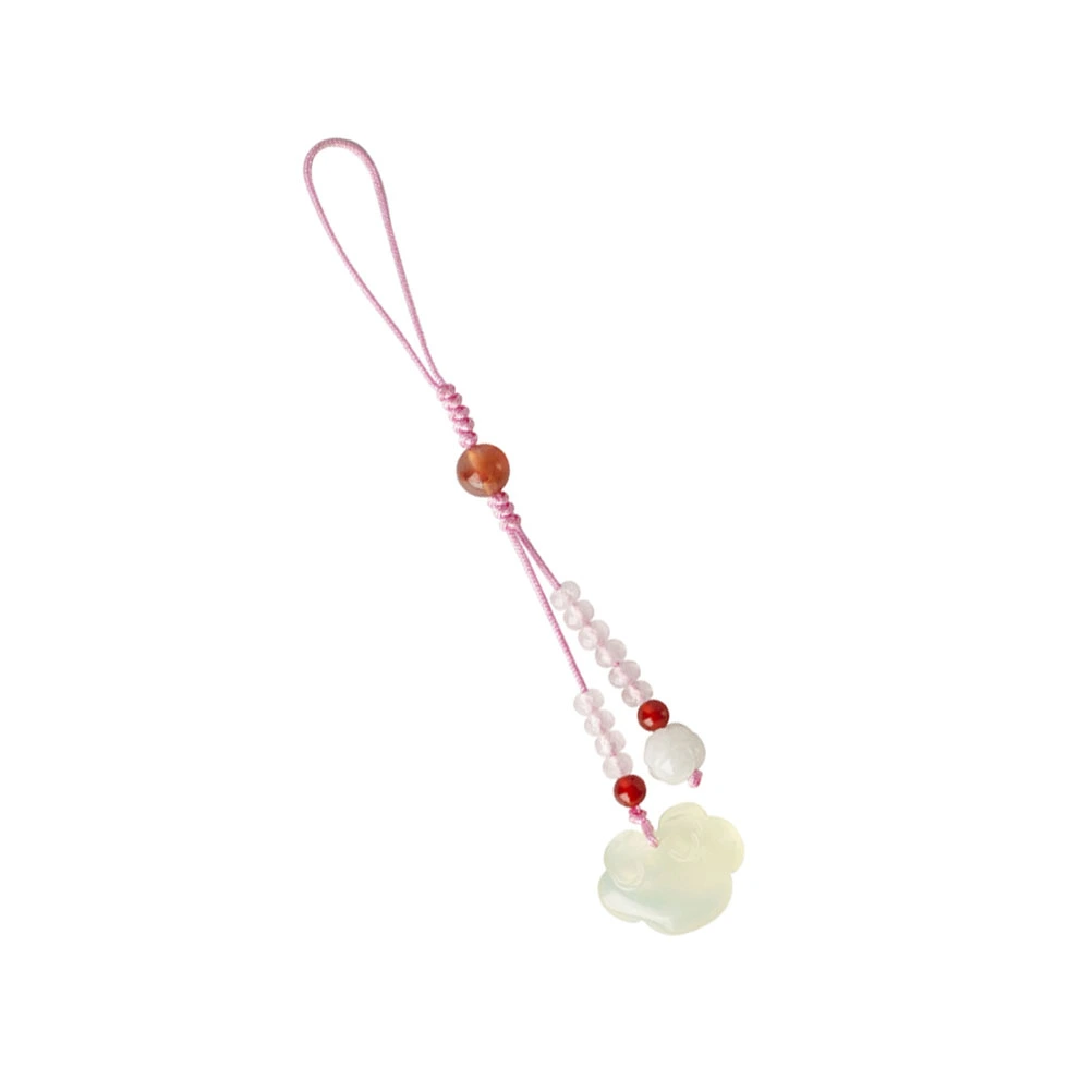 1PC Chinese Style Mobile Phone Pendant Natural Jade Stone Pendant Phone Decor Manual Mobile Phone Chain Hanging Ornaments Stylish Keychain Pendant Delicate Bag Pendant Multi-purpose Hanging Pendant Ivory