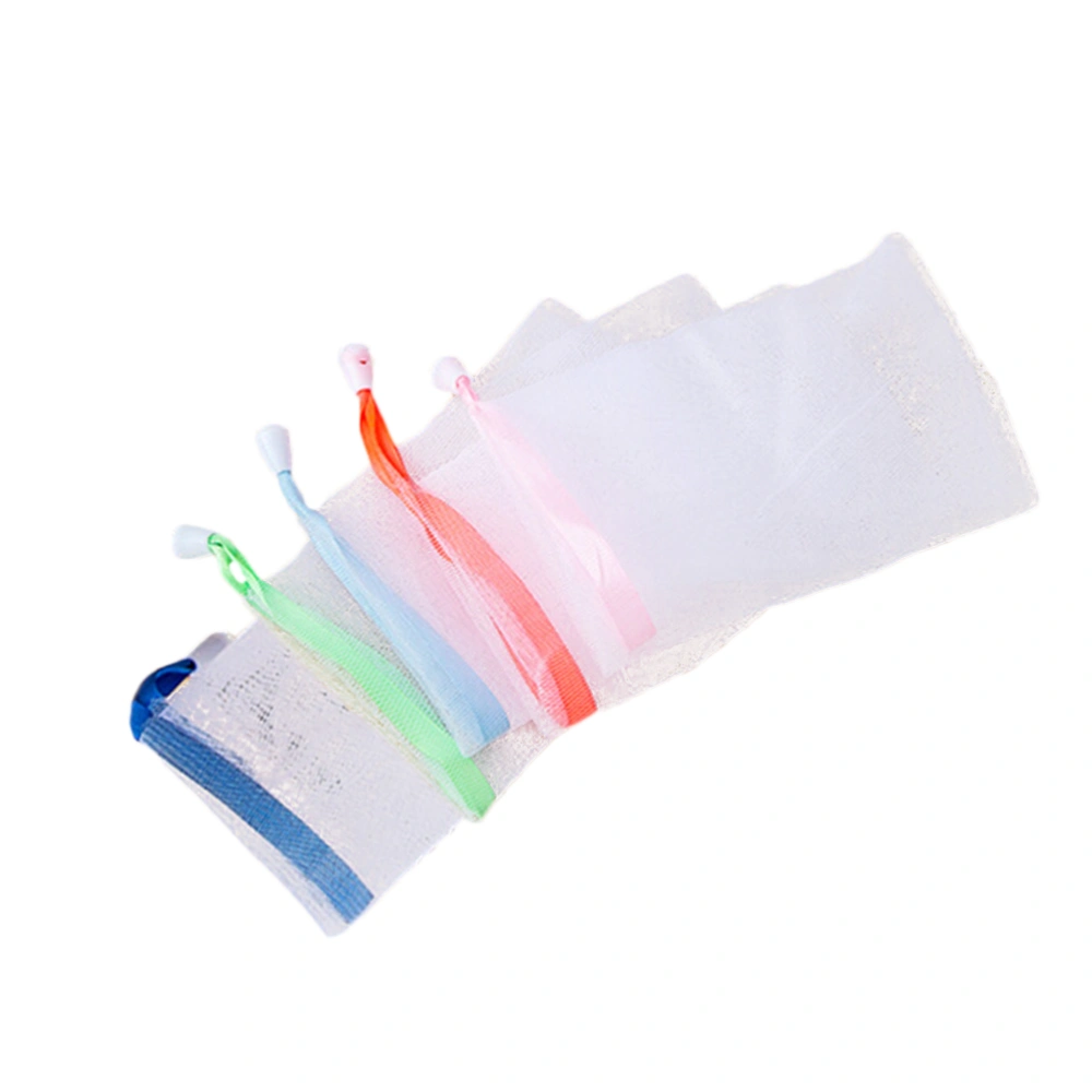 9pcs Colorful Soap Bag Foaming Net Pouch Lace Soap Bubble Net Bag for Face Washing with Soap Facial Cleanser Shower Gel Shampoo (Mixed Color)