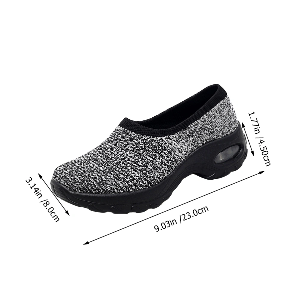 1 Pair Weave Shoes Breathable Platform Shoes Low-heel Mesh Casual Shoes