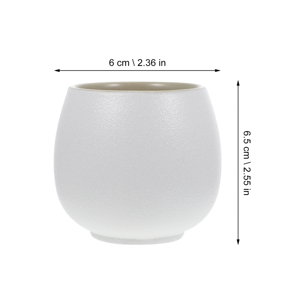 Delicate Tea Cup Ceramic Cup for Drinking Tea Home Water Container (White)