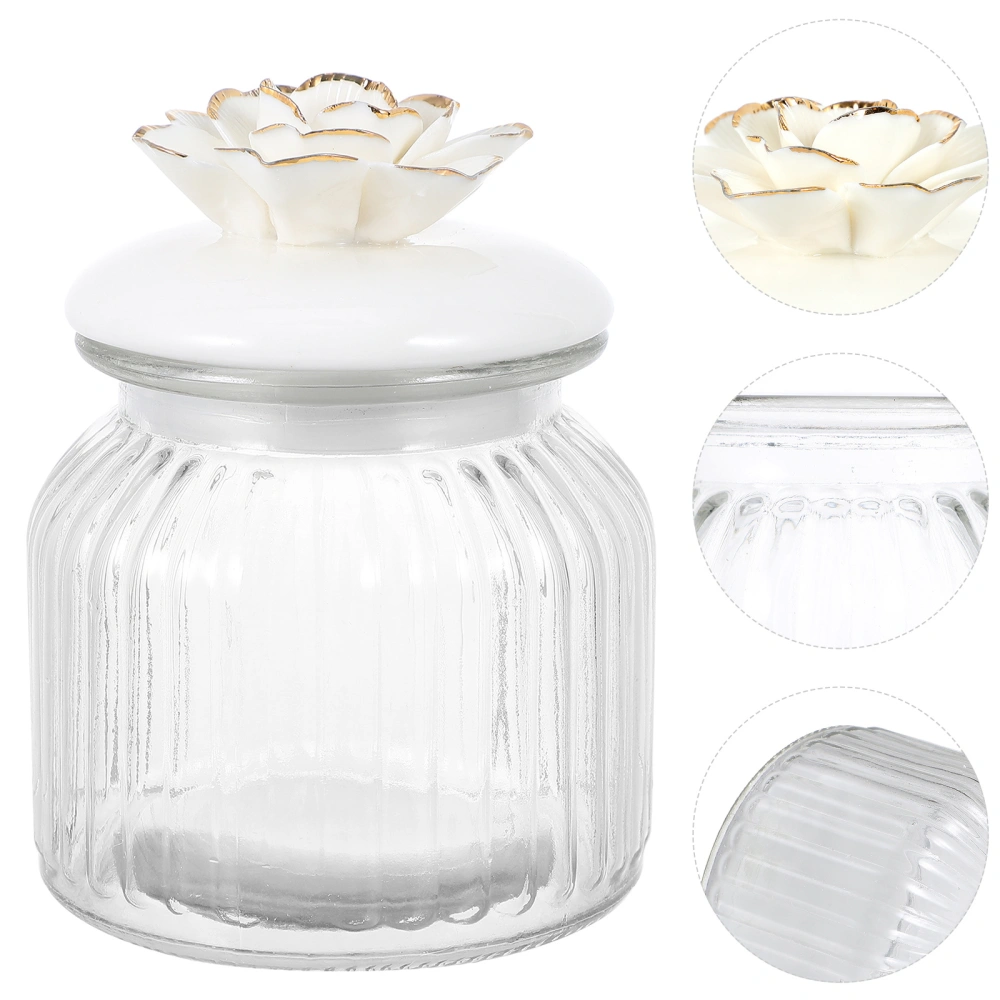 Empty Clear Food Bottle Glass Bottle Jar Glass Coffee Bean Storage Jar with Lid