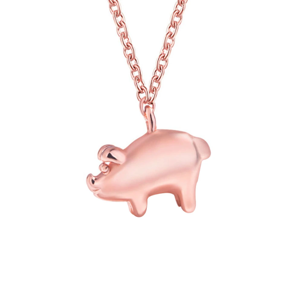 1pc Pig Pattern Necklace Alloy Pendant Long Chain Animal Year Gift