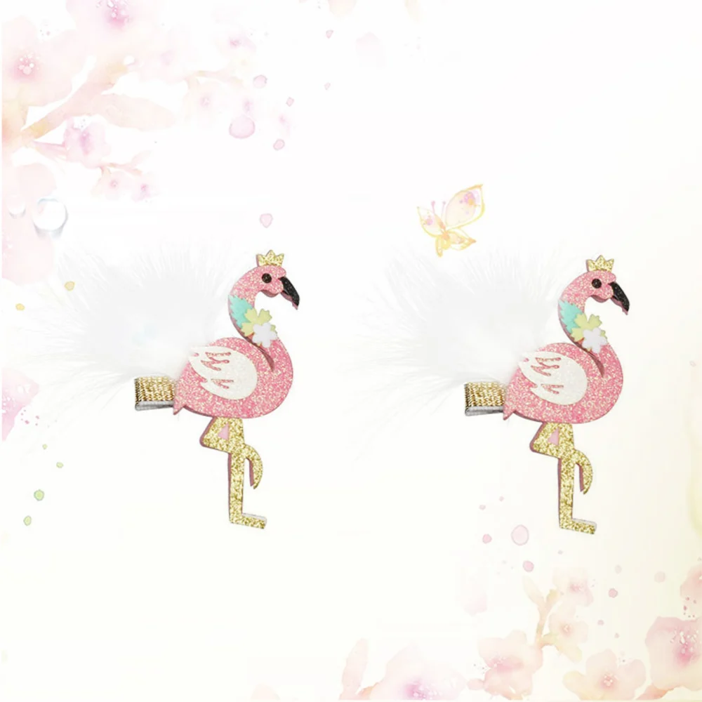 2pcs Flamingo Shape Hair Accessories Hair Clip Hairpins for Hair Accessories (Pink)