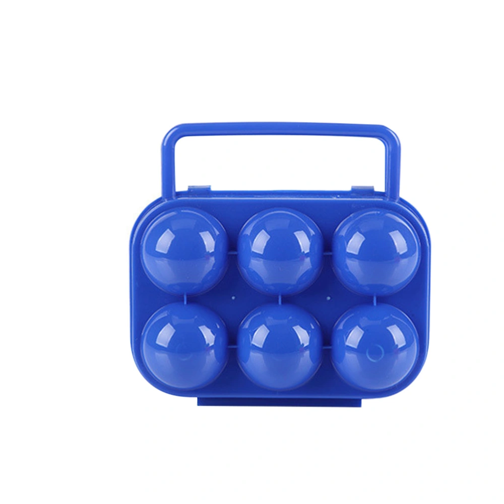 Portable Folding Handle Egg Carrier Holder Storage Box 6 Eggs Cases Container For Kitchen Outdoor (Blue)