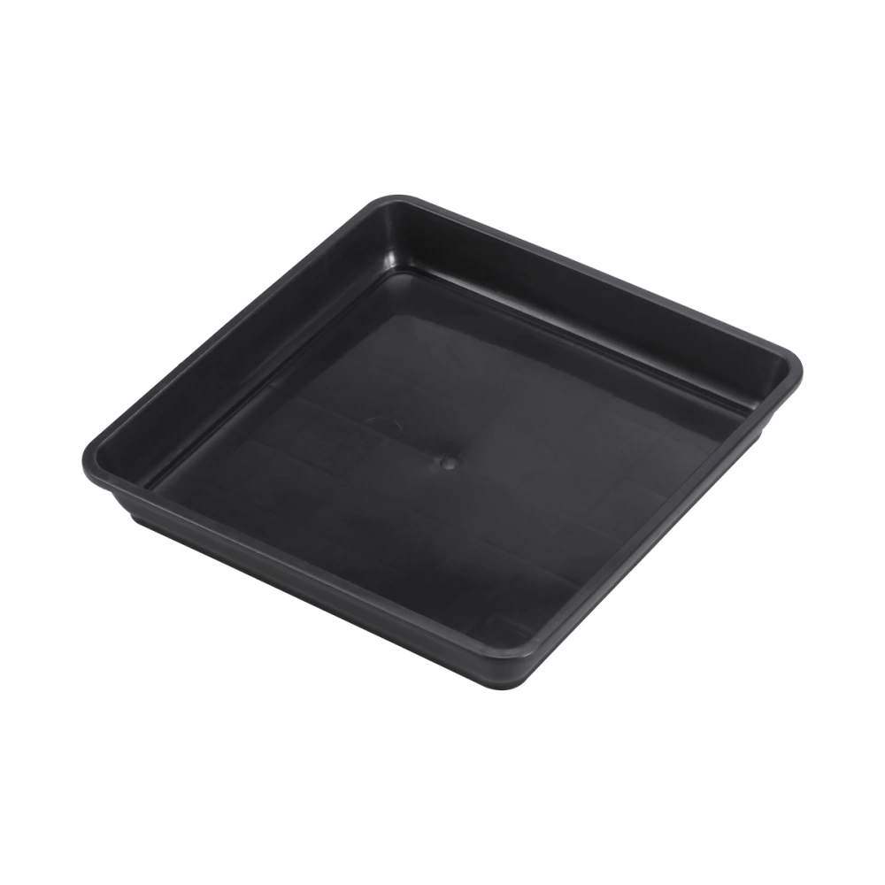 10PCS Resin Tray Square Torus Chassis Tray Household Indoor Outdoor Garden Potted Flowerpot Watering Tray Ornament (Black)