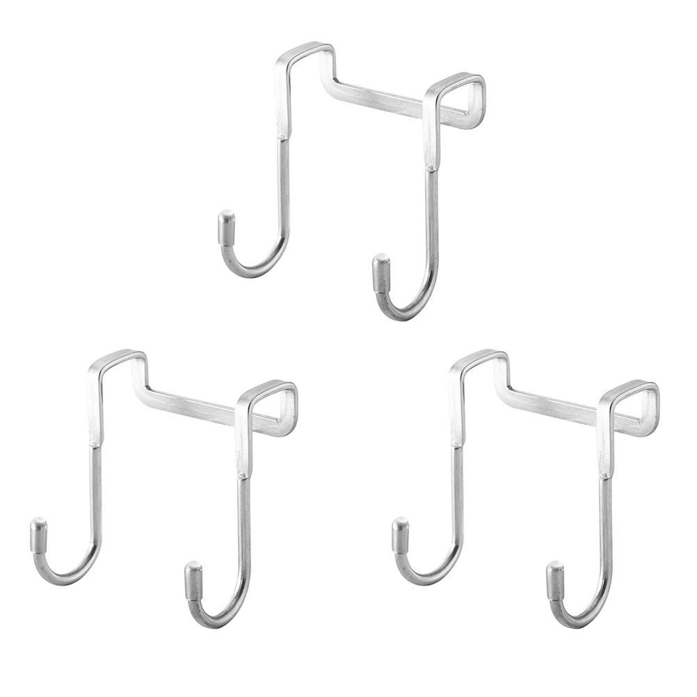 3Pcs Door Hanging Hooks Over the Door Hooks Household Door Hangers Stainless Steel Hooks