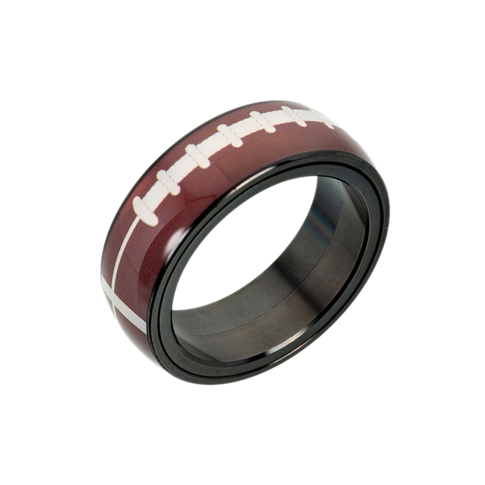 New Design Rugby Ring Titanium Steel Sports Outdoors Rings Rotatable Rugby Band - No.9