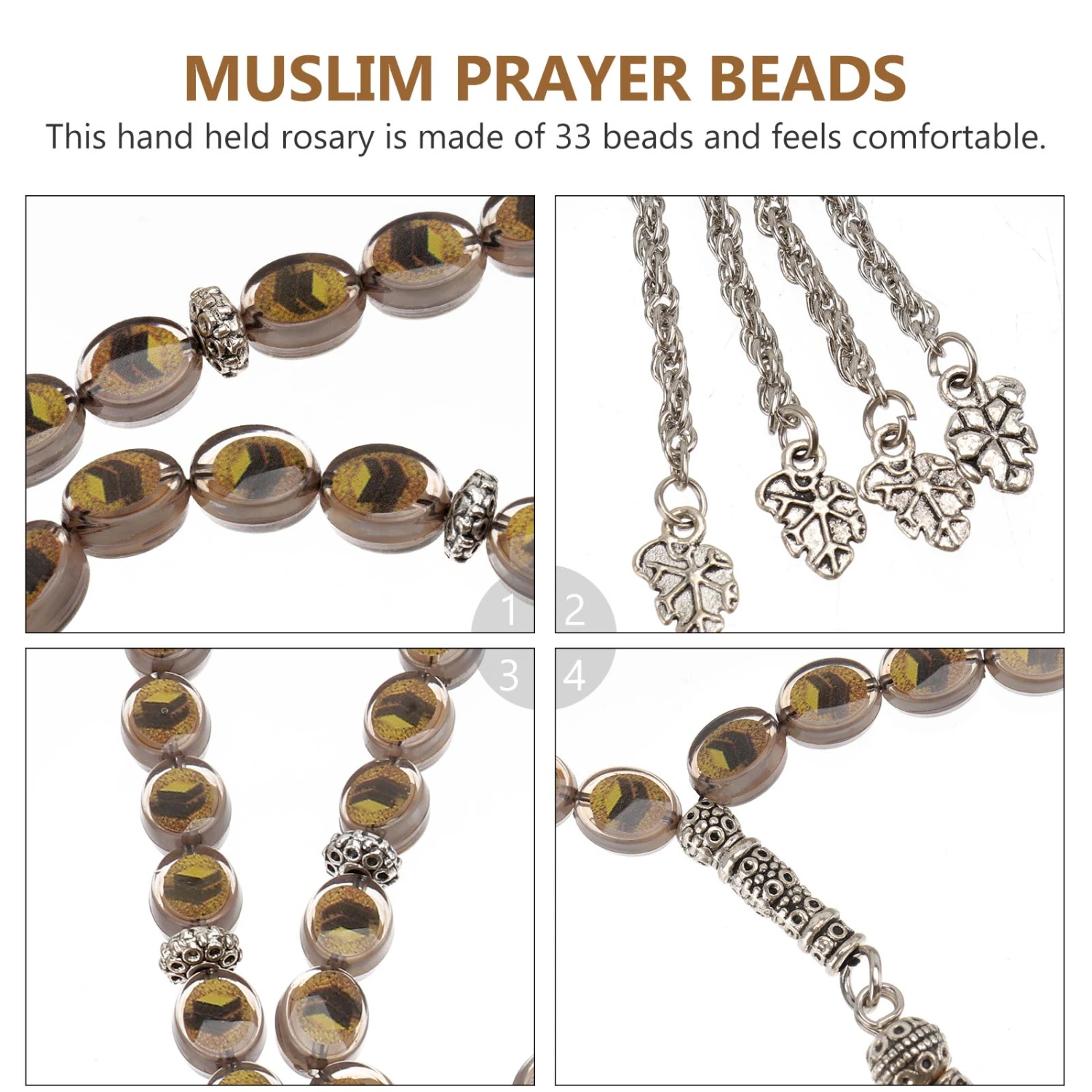 1PC Muslim  Holding Rosary 33 Muslim Prayer Bead String Delicate Islamic Gift