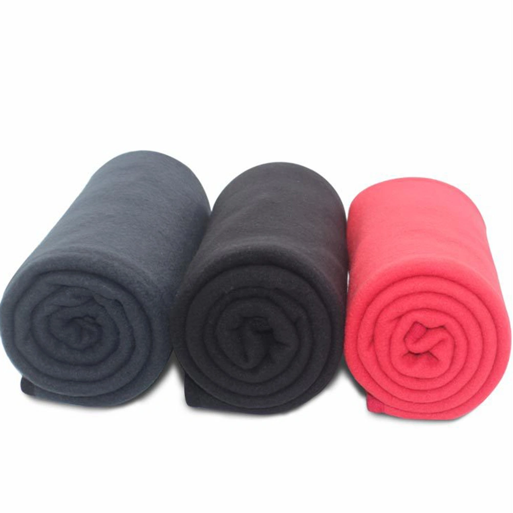 1PC Comfortable Blanket Solid Color Blanket Double Sided Blanket Portable Air Condition Quilt for Home Bedroom Office (Black, Size L)