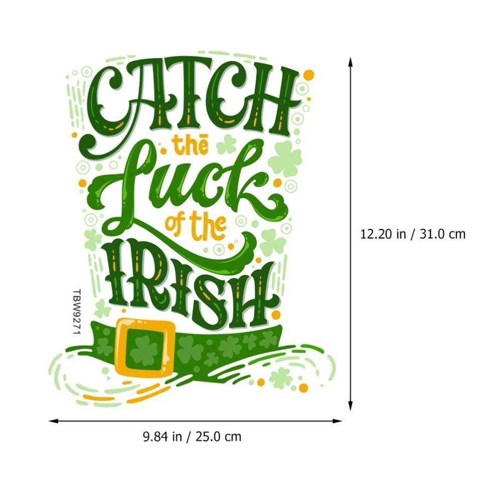 1PC St. Patrick's Day Wall Sticker PVC Creative Graffiti Fridge Decal (Green)