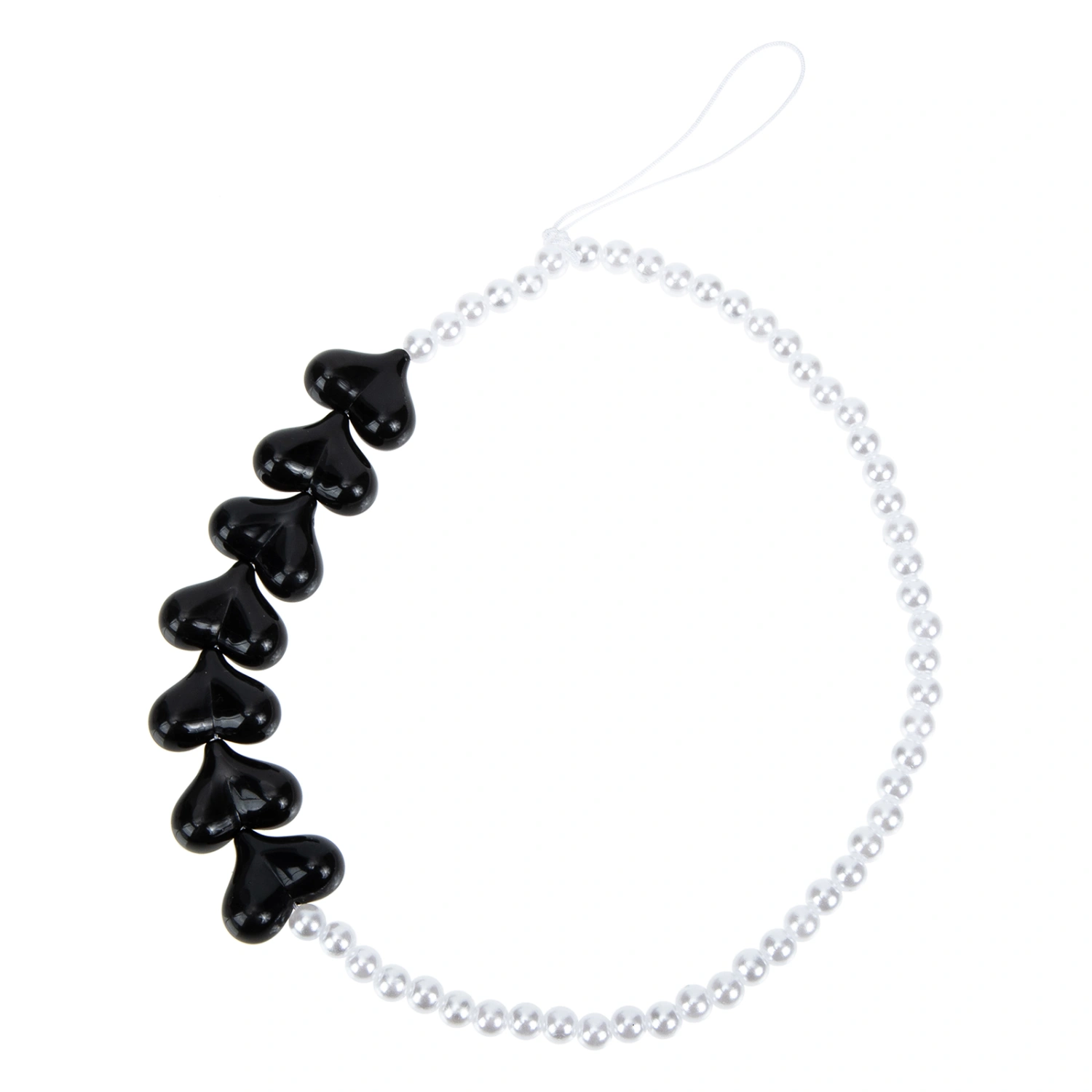 Universe Mobile Phone Chain Heart Shape Beaded Mobile Phone Lanyard Wrist Strap