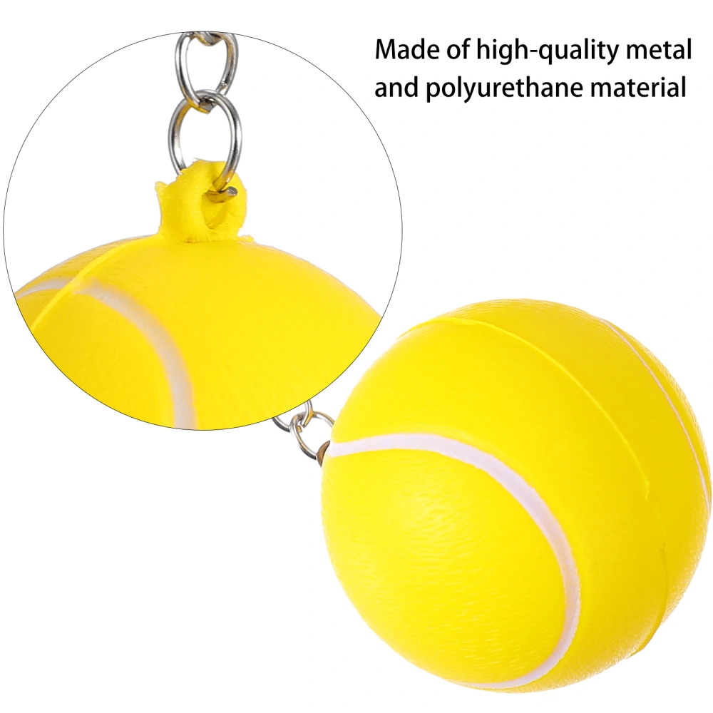 20Pcs Tennis Ball Shape Keyrings PU Sports Keychains Souvenirs for Athletes