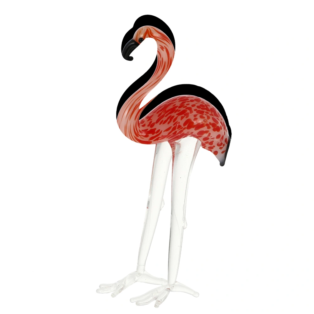 Glass Art Flamingo Figurine Ornament Flamingo Statue Miniature Sculpture