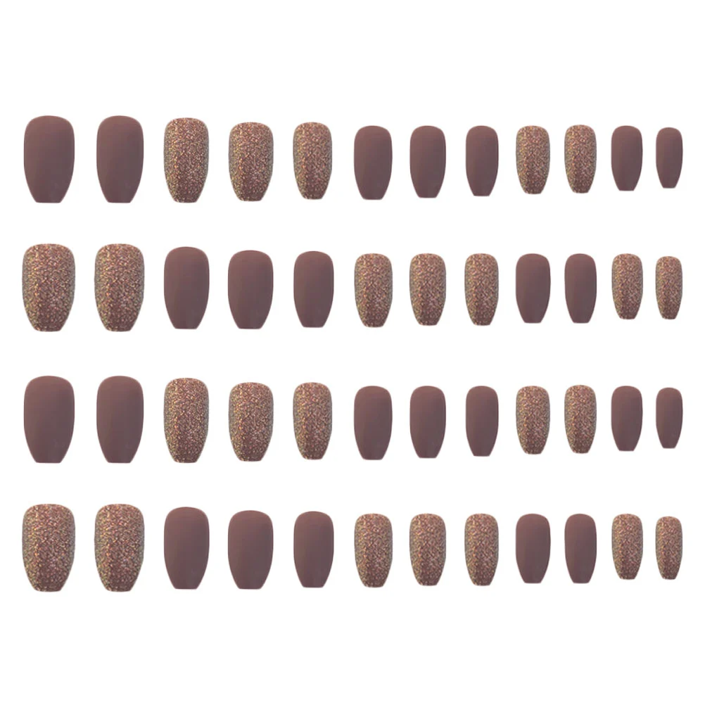2 set/48pcs False Nail Artificial Fake Nail Full Cover Short Press on Nails