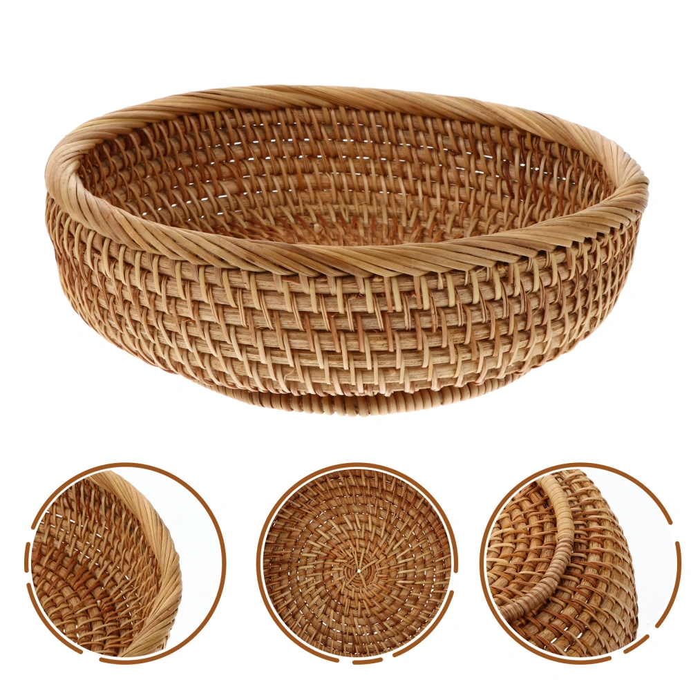 1Pc Home Rattan Basket Storage Basket Fruit Bread Basket Storage Container