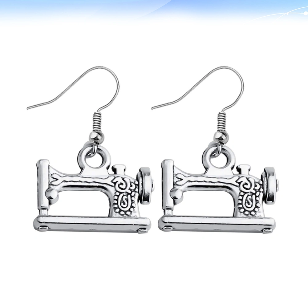 1 Pair Sewing Machine Design Pendant Earrings Creative Funny Ear Hooks Ear Jewelry for Women Ladies Stylists