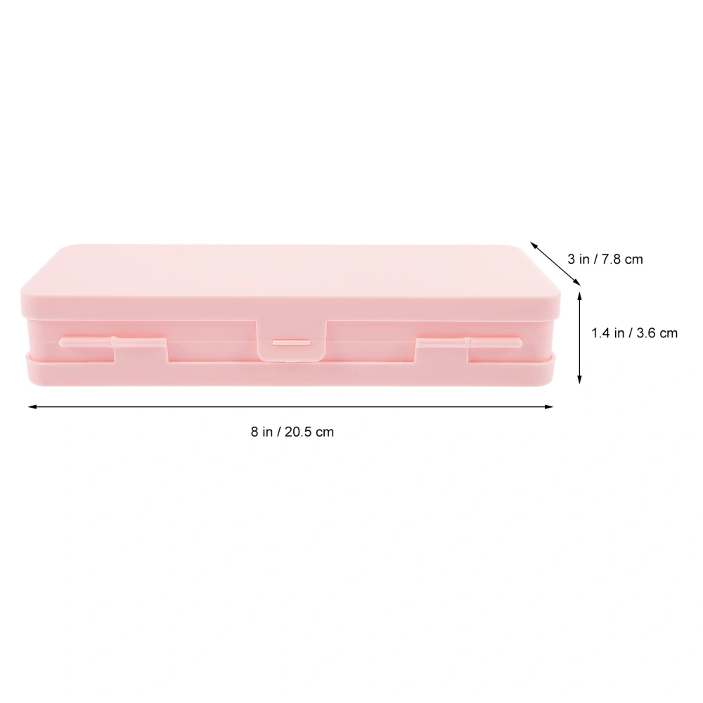 4pcs Plastic Pencil Box Pencil Case Double Layer Pen Storage Organizer School Supplies