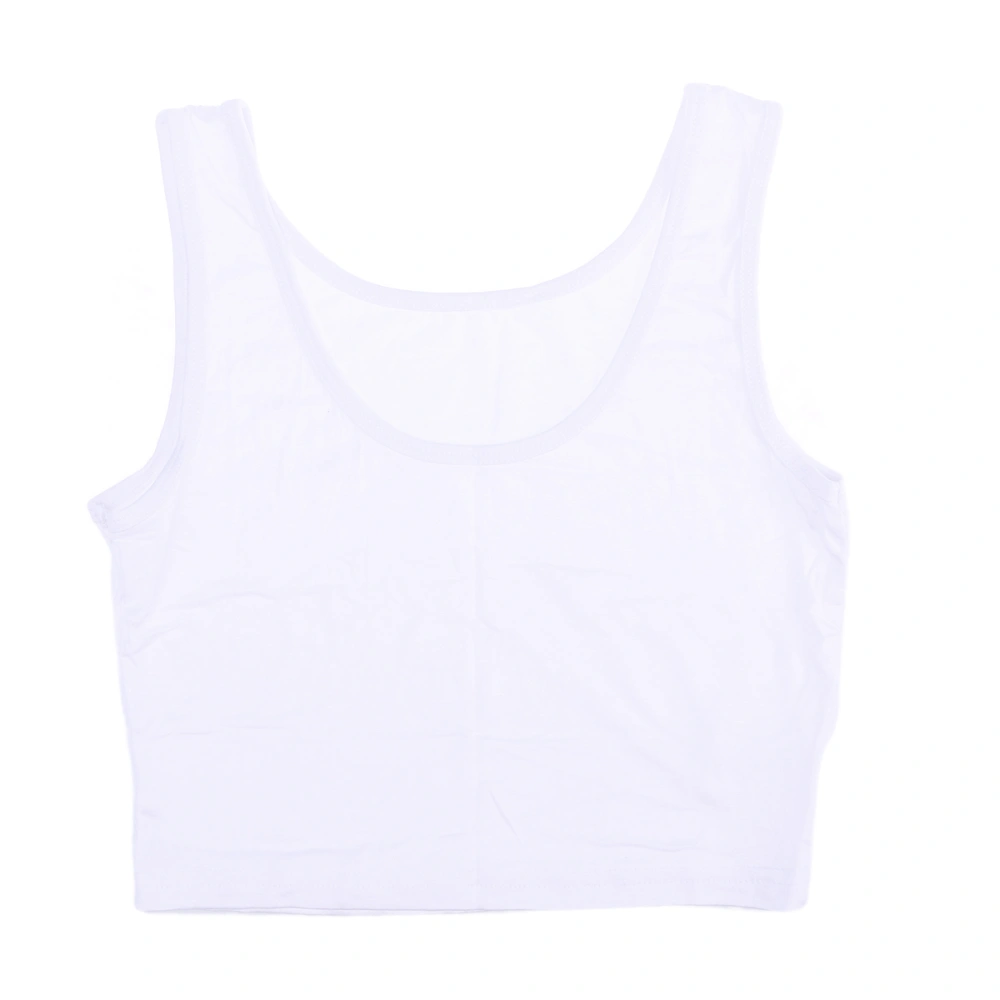 Women Fashion Sports Vest Tank Vest Camisole Crop Shirt T Shirt (White)