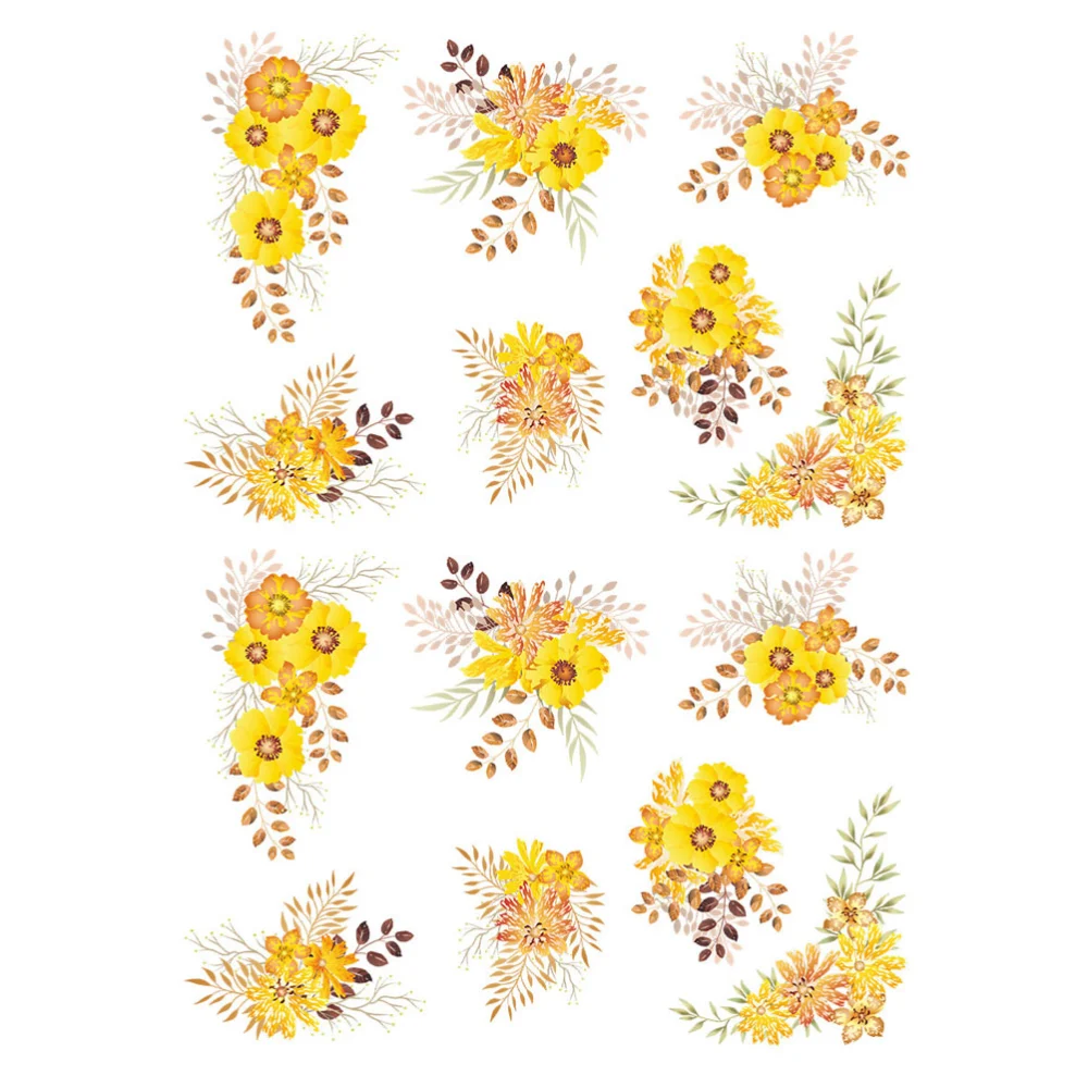 2PCS Small Yellow Flower Wall Sticker Decorations Home Wall Self-adhesive Decals