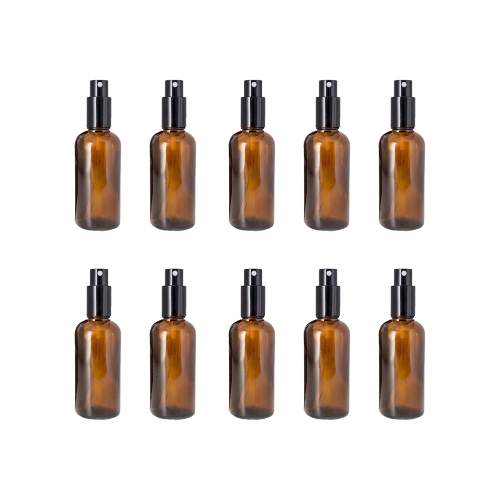 10Pcs Perfume Spray Bottle Liquid Subpackaging Bottle Glass Sprayer Empty Cosmetics Container Brown (30ml)