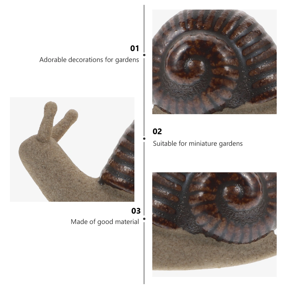 1pc Garden Snail Decorative Figurine Fish Tank Flowerpot Landscape Ornament