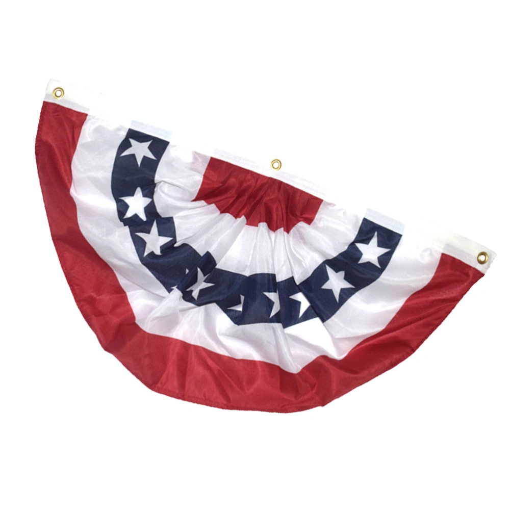 America Semicircle Flag Creative Banner Polyester Hanging Flag Beautiful Fan Flag Party Supplies (45x90cm)