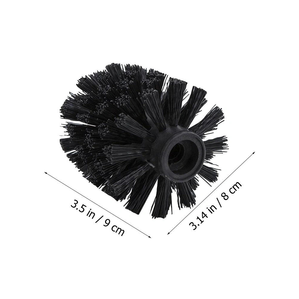 3pcs Plastic Toilet Brush Heads Replacement Brush Heads for Home (Black)