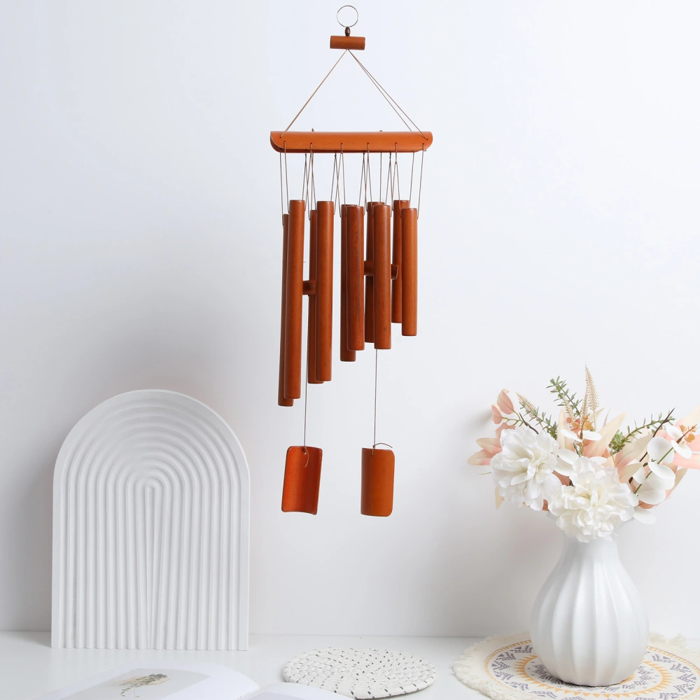 10-Tube Wood Bamboo Wind Chime Multi-Tube Music Wind Chime Creative Birthday Gifts Home Small Decorative Pendant