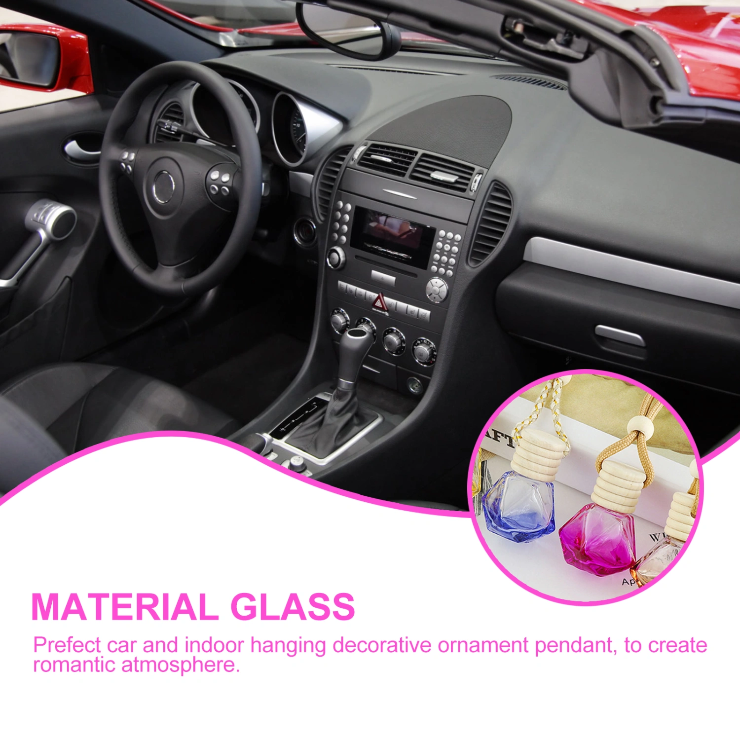 5Pcs 8ml Car Hanging Perfume Aromatherapy Bottle Diffuser Essential Oil Diffuser