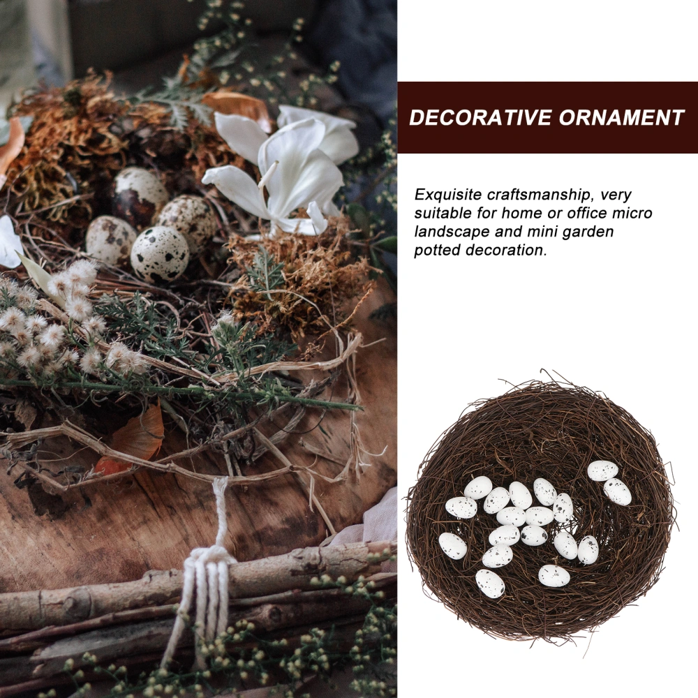 1 Set Easter Vine Bird Nest Creative Bird Rattan Nest Ornament (White,Coffee)