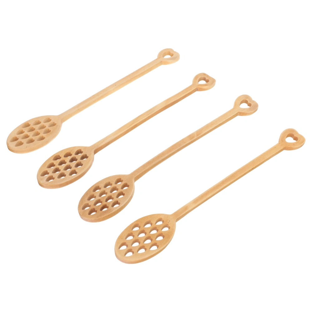 4Pcs Wooden Honey Sticks Honey Stirring Spoons Long Handle Honey Spoons Mixing Spoons