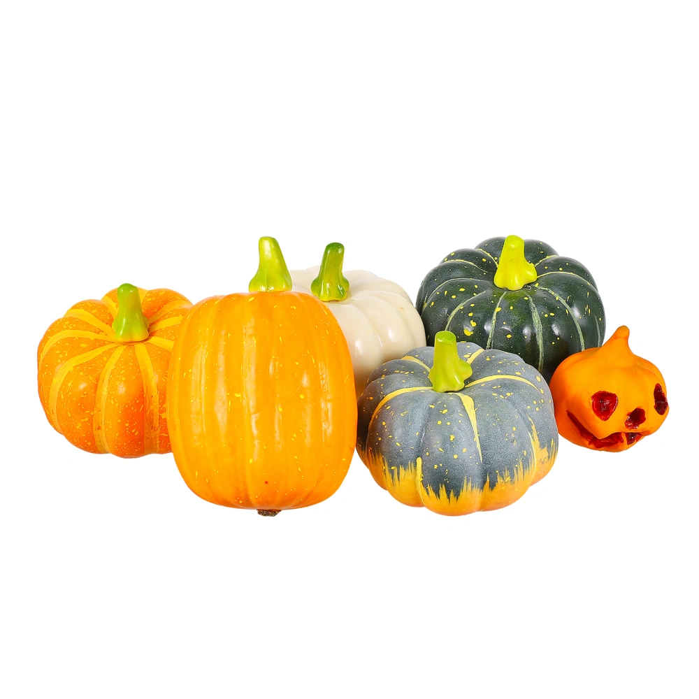 6pcs Simulation Pumpkin Ornaments Halloween Scene Layout Decoration