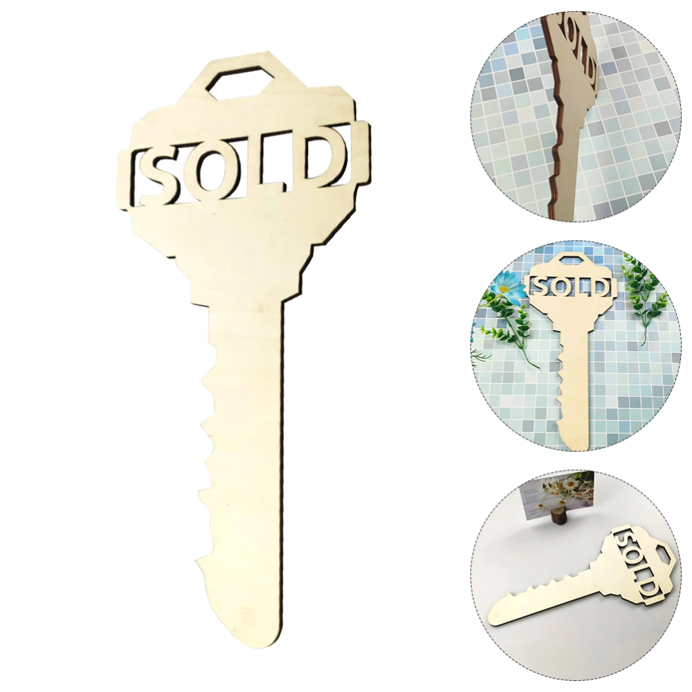 1 Pc Chinese Style Wooden Big Key Billboard Pendant Photo Props Window Decoration