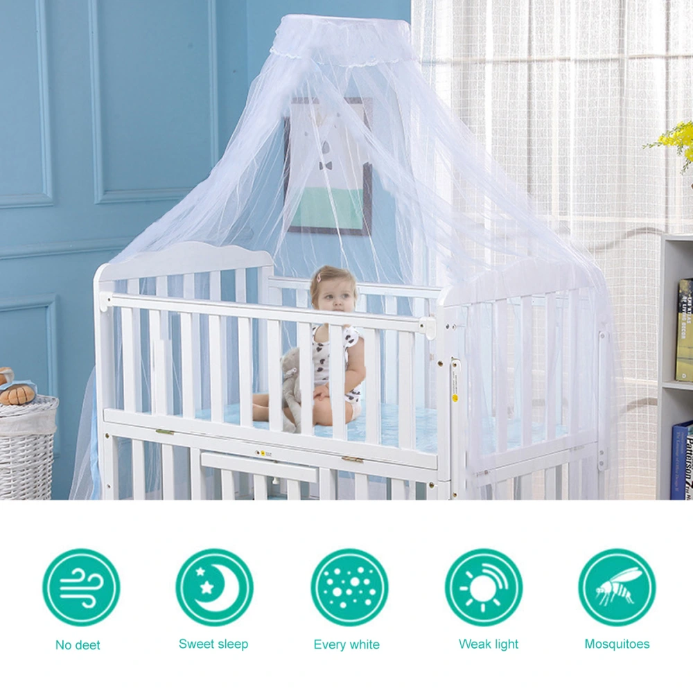 Baby Travel Bed Crib Mosquito Bed Portable Baby Bed Cots Folding Baby Mosquito Net Curtain Home Bed Crib Tent for Baby (White)